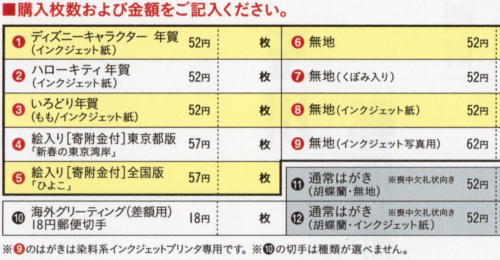年賀葉書予約用紙