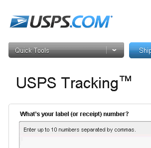 USPS追跡：検索ページ