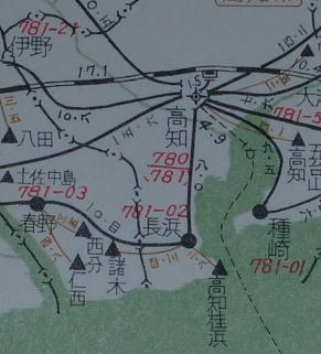 高知県（昭和５３年）郵便線路
